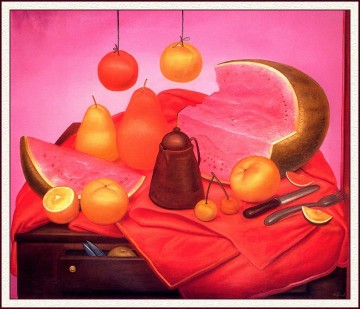 Still Life with Watermelon Fernando Botero Oil Paintings